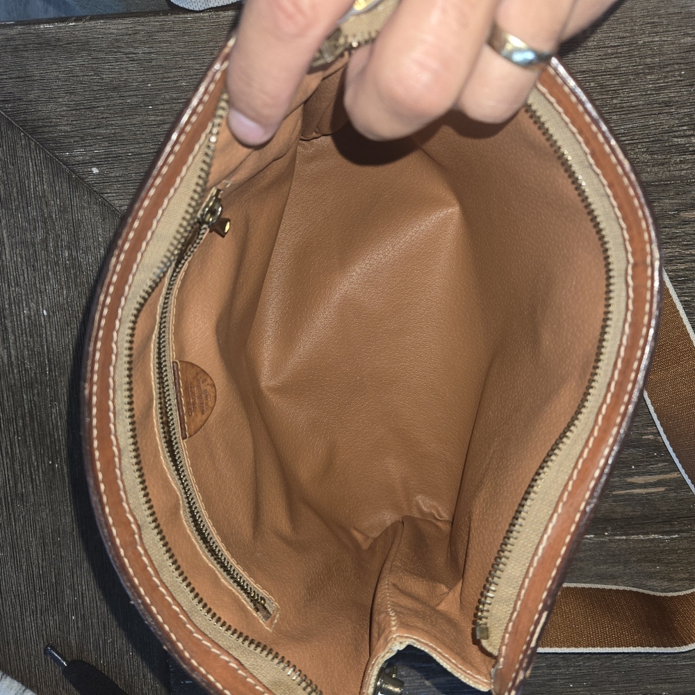 Celine Tan and Brown Crossbody Bag with Signature Style - Picture 11 of 13